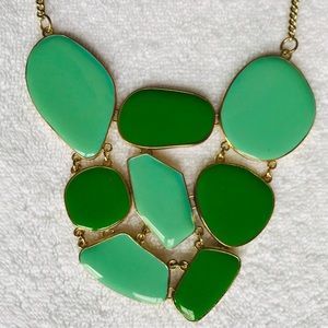 Amrita Singh green & aqua gold bib necklace